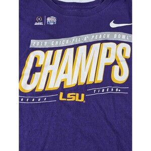 2019 NCAA Football National Champions LSU Tigers Nike T Shirt Men's Size XL‎